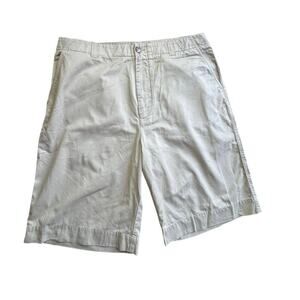 Lacoste flat front khaki golf shorts size 36